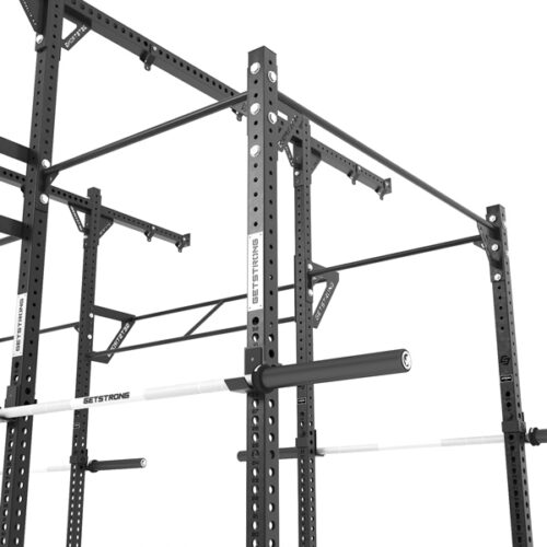 estructura para box de crosstraining con puestos de barra y pull ups